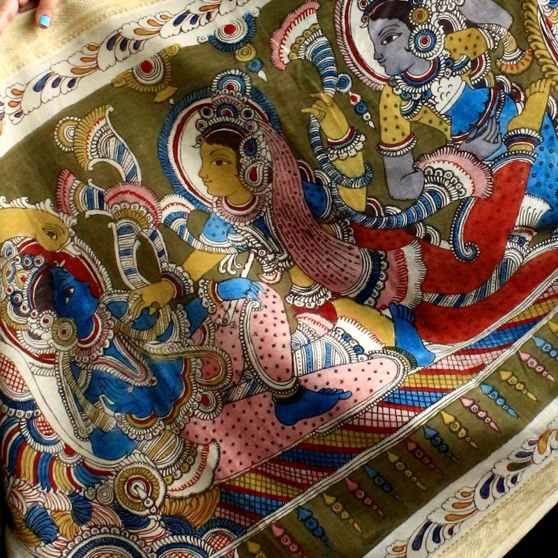 Kalamkari Dupatta, Dupatta Kalamkari Dupatta, Dupatta