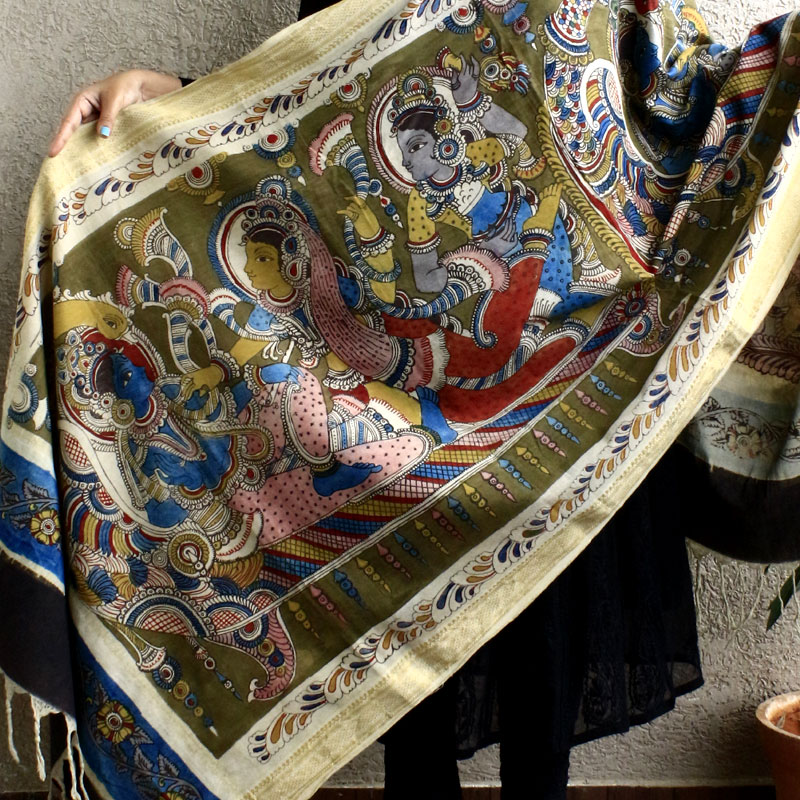 Kalamkari Dupatta, Dupatta Kalamkari Dupatta, Dupatta