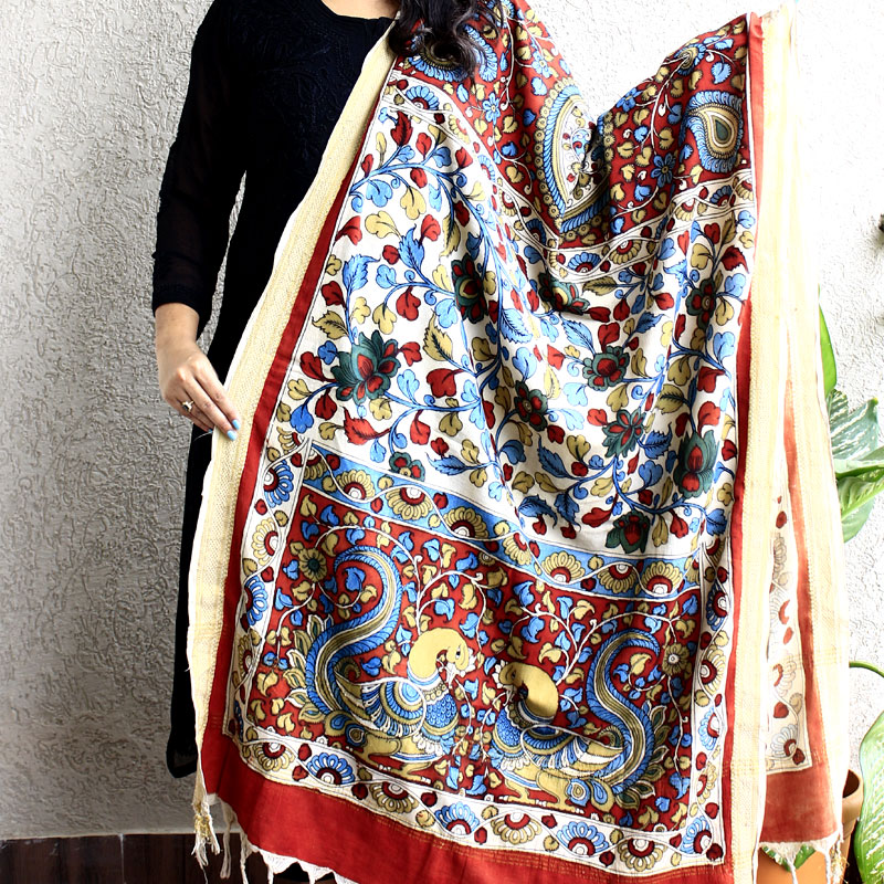 Kalamkari Dupatta, Dupatta Kalamkari Dupatta, Dupatta