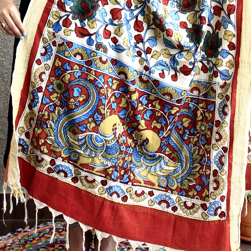 Kalamkari Dupatta, Dupatta Kalamkari Dupatta, Dupatta